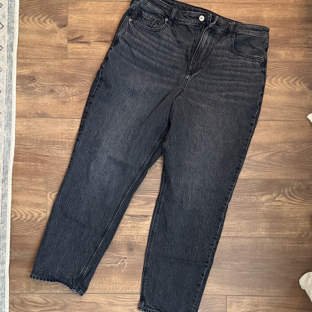 American Eagle Outfitters Women's Straight Leg Jeans — Washed Black